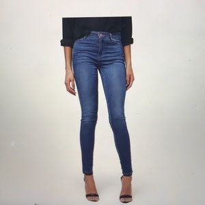 Topshop Leigh Ankle Skinny Jeans Blue